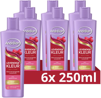 Andrélon - Shampoo - Levendige Kleur - 6 x 250 ml