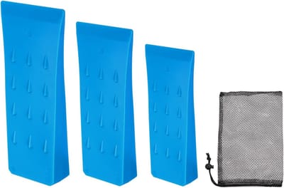 Kunststof Valwig Set - Bosbouw Wiggen - Hout Splijten - Drie Maten Inclusief Tas - 150 200 250 mm - Blauw