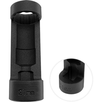 Veerpootmoerdop, 12-punts 1/2  Aandrijving Veerpootdopgereedschap Autoreparatiegereedschap (24 mm Zwart) 21mm / 0.83in zwart