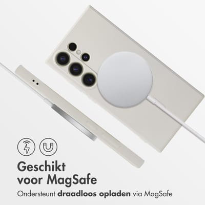 imoshion Hoesje - Geschikt voor Samsung Galaxy S24 Ultra - Color Backcover met Magnetische Ring - Beige