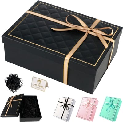 Cadeauverpakking met deksel 25 x 18 x 8,5 cm, rechthoekige geschenkdoos voor diverse gelegenheden