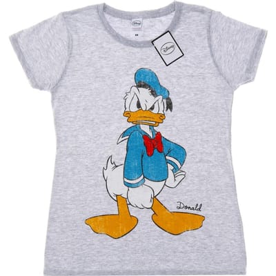 Disney Dames/Dames Donald Duck Boos Katoenen T-Shirt (Heide Grijs)