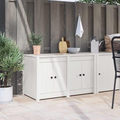 vidaXL - Keuken - Kast - MEPPEL - Wit - 106 - x - 55 - x - 64 - cm - Massief - grenenhout