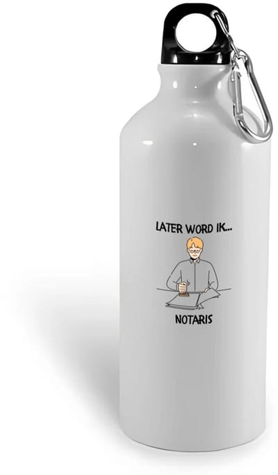 Hacebo® - Later word ik notaris waterfles - Notarissen - juridisch medewerker - Jurist - documentbehandelaar - recht - rechter - verdediger - raadsman - pleiter - wetgeleerde - meester - rechtskundige - water fles - 400ML