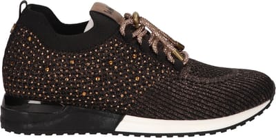 La Strada Sneaker Brons Zwart Knitted - Damesschoenen - Maat - 37