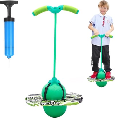 Veilig Bungee Springstok voor Kinderen en Volwassenen, Ideaal voor Evenwichtstraining, Sport en Spel, Tot 100kg Draagvermogen
