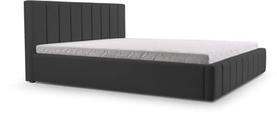 Bed 01 - Gestoffeerd bed met Fluweel Beklede Tweepersoonsbed - 160x200 cm - Elegant en Comfortabel - Donkergrijs (TRINITY 15)