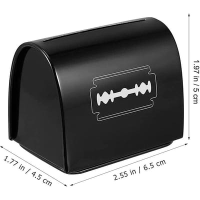 Boîte d'élimination de lames Rasoir de barbier Boîte de collecte Distributeur de lames Coffre-fort domestique Banque black