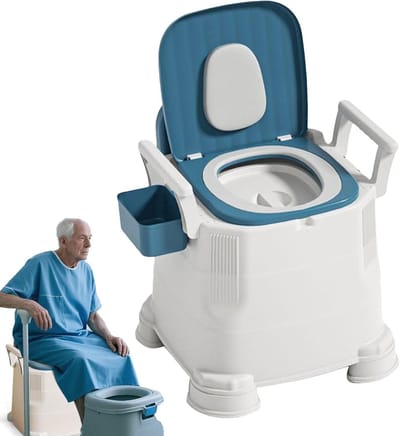 Draagbaar Toilet - Camping Potje - Buitenactiviteiten en Zindelijkheid - Geurwerende Afdichtring - 44B x 15H cm - Wit