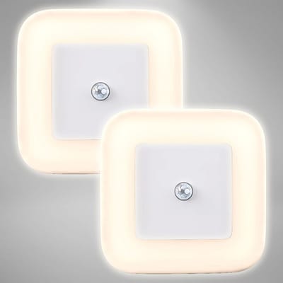 Set van 2 LED Nachtlampjes met Bewegingssensor voor Gang en Trap, Stopcontact Verlichting