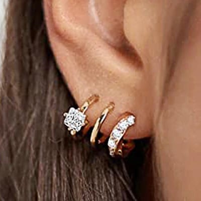 Koreaanse Oorbellen Klauw Oorhaakje Clipoorbellen voor Vrouwen Vierklauw Zetting CZ Goudkleur Ooroorbellen Mode Sieraden Nieuwjaarscadeau brown