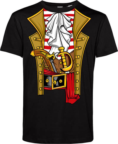T-shirt kind Piraten Kostuum | Carnavalskleding kinderen | Carnaval Kostuum | Foute Party | Zwart | maat 68