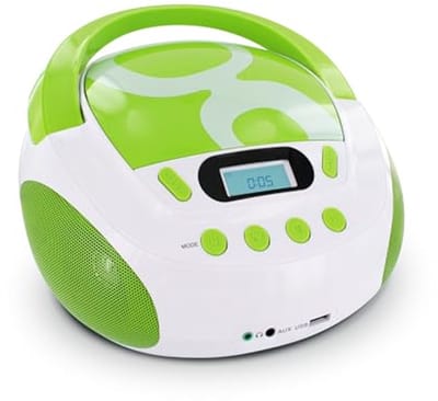 CD-MP3-speler met USB-poort voor kinderen, groen