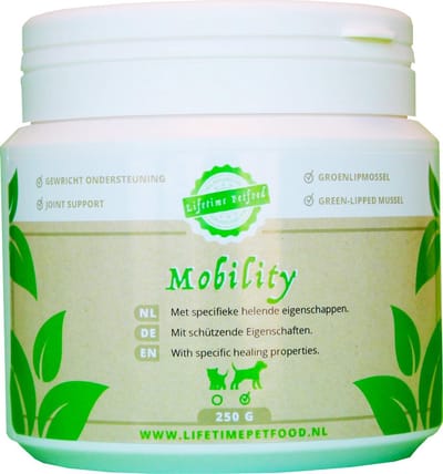 Lifetime Dog Mobility 250 gram - Honden supplementen met groenlipmossel - Ter ondersteuning van de pezen, kraakbeen, banden en gewrichten - Aanvullende hondenvoeding