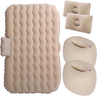 Auto Luchtbed - Opblaasbaar Matras - Reizen en Kamperen - Huidvriendelijk Materiaal - 2.1 kg - Beige