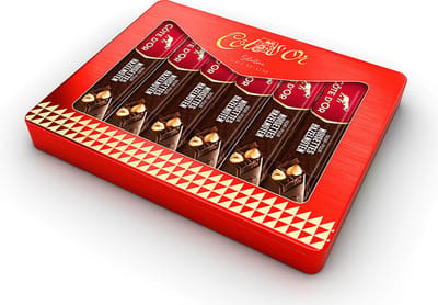 Côte d'Or deluxe geschenkdoos - mix van 6 chocoladerepen - pure chocolade met hazelnoten - origineel chocoladecadeau - 270g