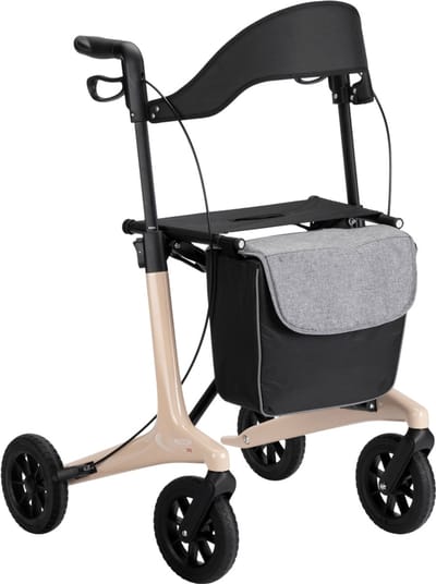 MultiMotion - Carbon rollator maat M - 5,5 kg - Softwielen - Beige
