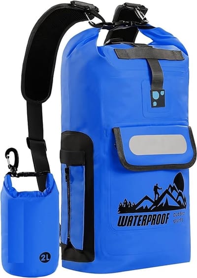 Famanu – Dry Bag Rugzak Waterdichte Drijvende 20L/30L/40L - Waterdichte Rugzak voor Mannen - Waterdichte Tas Kajak - Blauw - 20L - Wandelrugzak