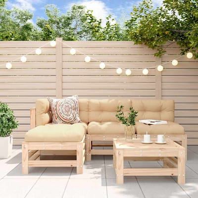 vidaXL - 5-delige - Loungeset - massief - grenenhout
