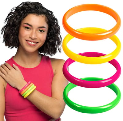 Boland Verkleed armbandjes - neon - 8x stuks - foute party - 80's - Carnaval