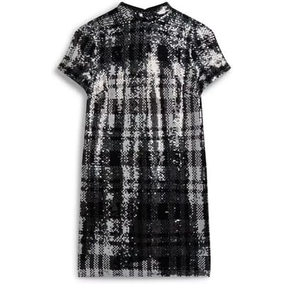 Pailletten t-shirt jurk met opstaande kraag voor dames Superdry