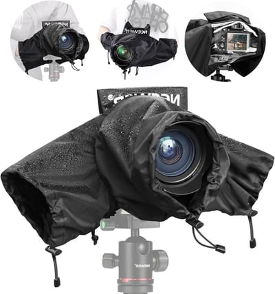 Duurzame regenhoes voor DSLR en mirrorless camera's, waterdicht nylon, met venster en trekkoord, geschikt voor Canon, Sony en Nikon lenzen tot 200mm
