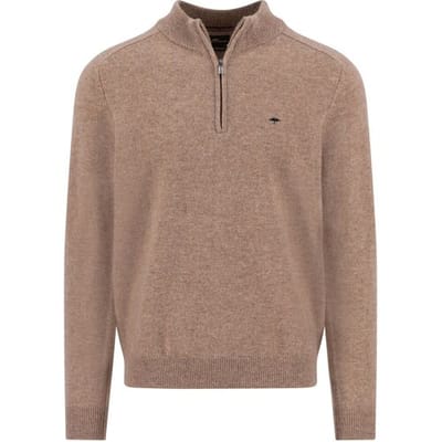 Fynch-Hatton Trui Troyer Zip Lambswool Taupe / male