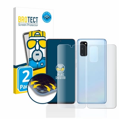 BROTECT - Screenprotector voor Samsung Galaxy S20 5G (Voor+Achter) - Folie Beschermfolie matte volledig dekking 2 Stuks