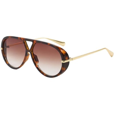 Luxe UV400 Zonnebril Heren Dames Mode Trendy Groot Montuur Bril voor Buiten Reizen Zonbescherming brown