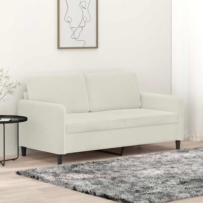 vidaXL - Tweezitsbank - 140 - cm - fluweel - crèmekleurig