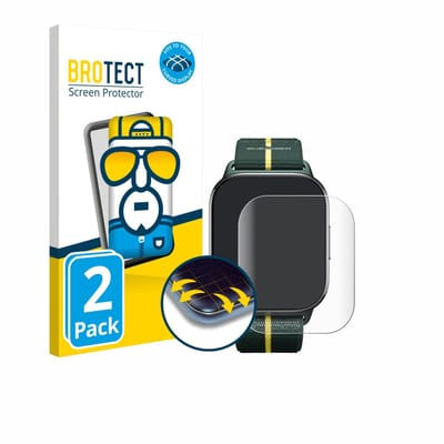 BROTECT - Screenprotector voor Motorola Moto watch fit - Folie Beschermfolie transparant volledig dekking - 2 Stuks