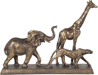 Clayre & Eef Beeld Dieren 44x10x33 cm Goudkleurig Polyresin Dieren Woonaccessoires