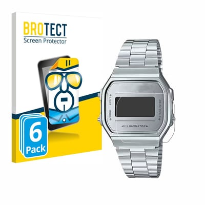 BROTECT - Screenprotector voor Casio A168WEM-7EF - Folie Beschermfolie transparant 6 Stuks