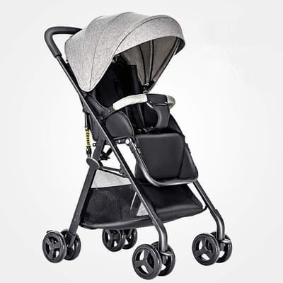 Kinderwagen Buggy - Babywagen Opvouwbaar - Comfortabel Reizen - Schokabsorberende Veren - 50 x 60 x 105 cm - Grijs