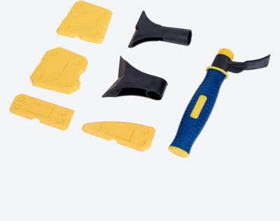 Voegenstrijk-set - 7-delig - Met zachte handgreep - 3 harde schrapers en 4 afwerkingsprofielen - Voor het verwijderen van acryl- en siliconenkit op gladde oppervlakken