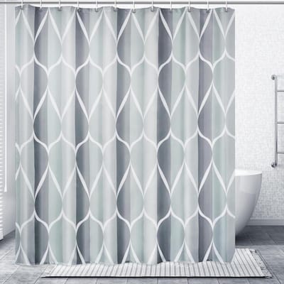 Badkamer Accessoires - Waterdicht Douchegordijn - 120x180cm - Grijs Polyester - Met 12 Haken