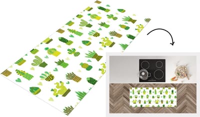Keukenloper - Loper keuken - Vetplanten - Patronen - Cactus - 120x50 cm - Keukenloper vinyl
