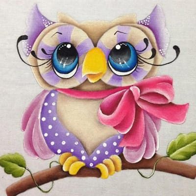 Borduurpakket DIY diamant borduurwerk Cartoon uil Diamond schilderij mozaïek Home Decor 30X30CM pink