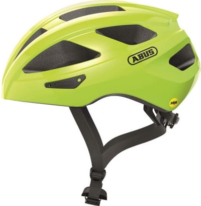 Fietshelm ABUS MACATOR MIPS signal yellow M - 52-58 cm - geel - Geschikt voor gebruik op elektrische fietsen - stadsfietsen - 320 g