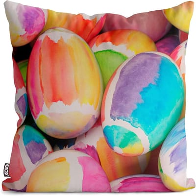 VOID Kleurrijke Paaseieren Pasen Kussenhoes polyester waterproof Outdoor Indoor, Kissen Size:80 x 80 cm
