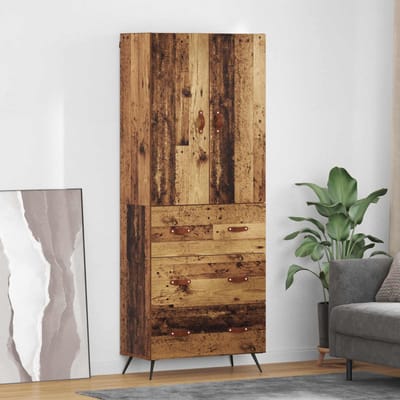 vidaXL Highboard Oud Hout 69,5 x 34 x 180 cm Bewerkt hout