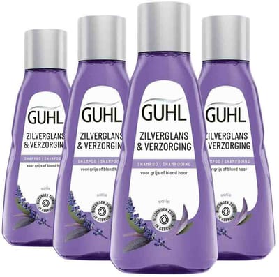 Guhl - Zilverglans & Verzorging Shampoo Mini - 4 x 50 ml - Voordeelverpakking