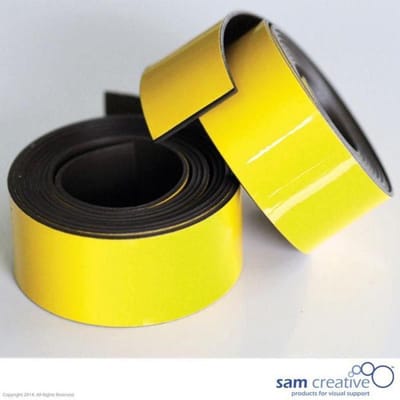Sam Creative Magneetband 20mm - Whiteboard - Geel - 2 rollen