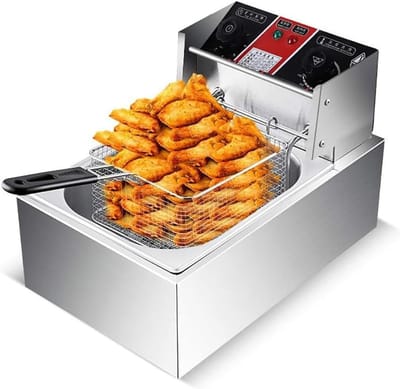 Elektrische Frituurpan - Frituurmachine Frietpan - Professioneel Frituren Thuis - Instelbare Temperatuur 50-200°C - 10L Inhoud - Zilverkleurig
