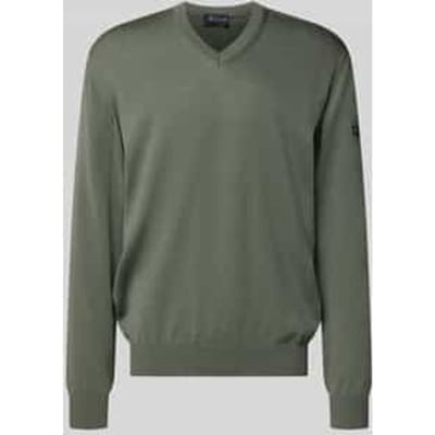 Gebreide pullover van scheerwol met V-hals