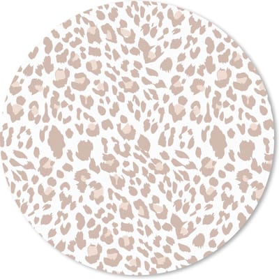 Muismat rond 20x20 cm - Mousepad Dierenprint - Panter - Pastel - Ronde muismatten