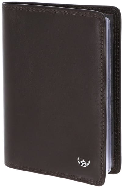 Golden Head Leren identiteitskaarthoesje Polo RFID Protect Ausweishülle 4408 Dunkelbraun donkerbruin