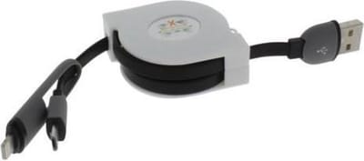 Q-Link kabelroller USB/iphone/micro 1m zwart