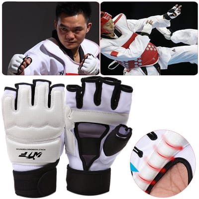 1 paar Taekwondo Fighting Handbeschermer Martial Arts Sports Guard Bokshandschoenen M wit