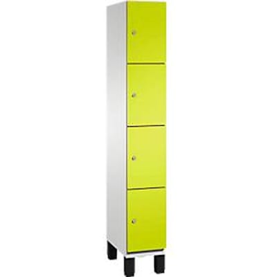 C+P Cambio lockerkast, 1 vak, 4 vakken, op poten, B 300 x D 525 x H 1980 mm, lichtgrijs/kleedgroen